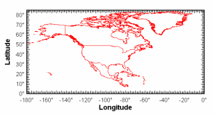North America, linear scaling